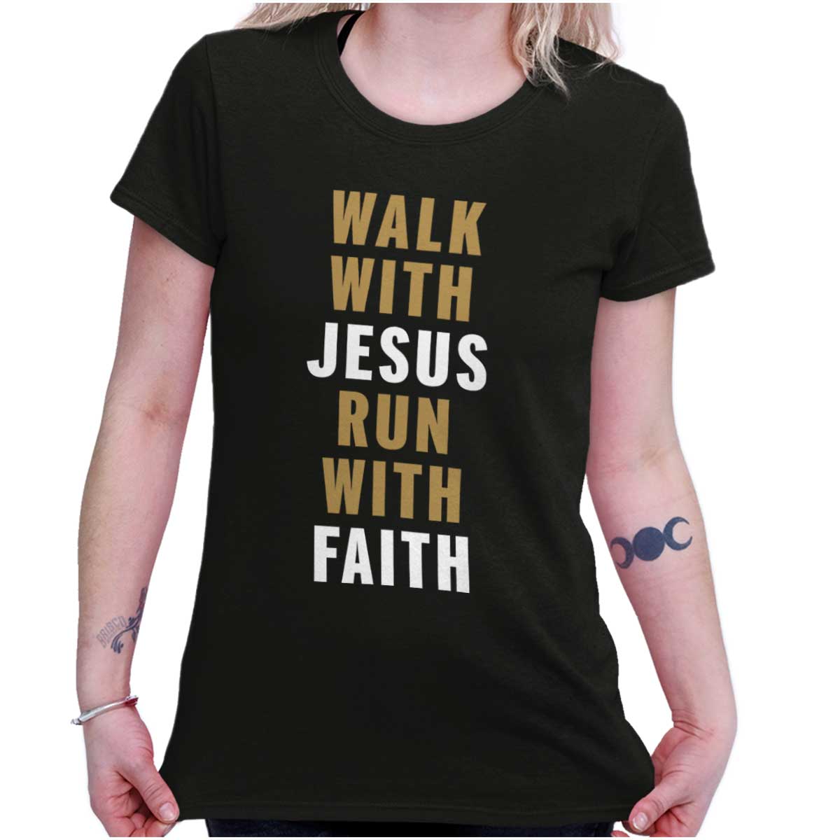 Walk With Lord Run Ladies T Shirt