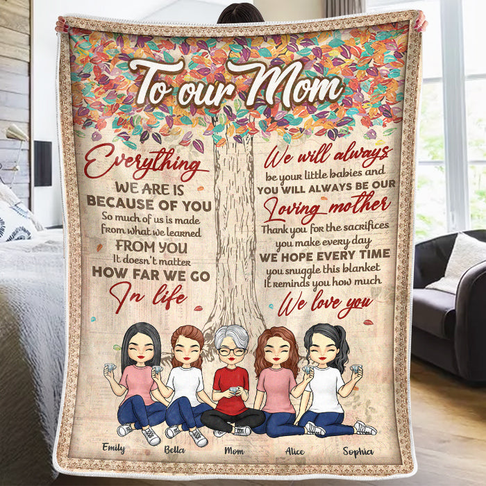 We Will Always Be Your Little Babies – Family Personalized Custom Blanket – Mother’s Day Gift For Mom From Daughter