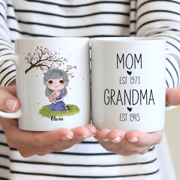 Mother’s Day 2024 – Mother’s Day Mug – Mom Est Grandma Est – Personalized Mug