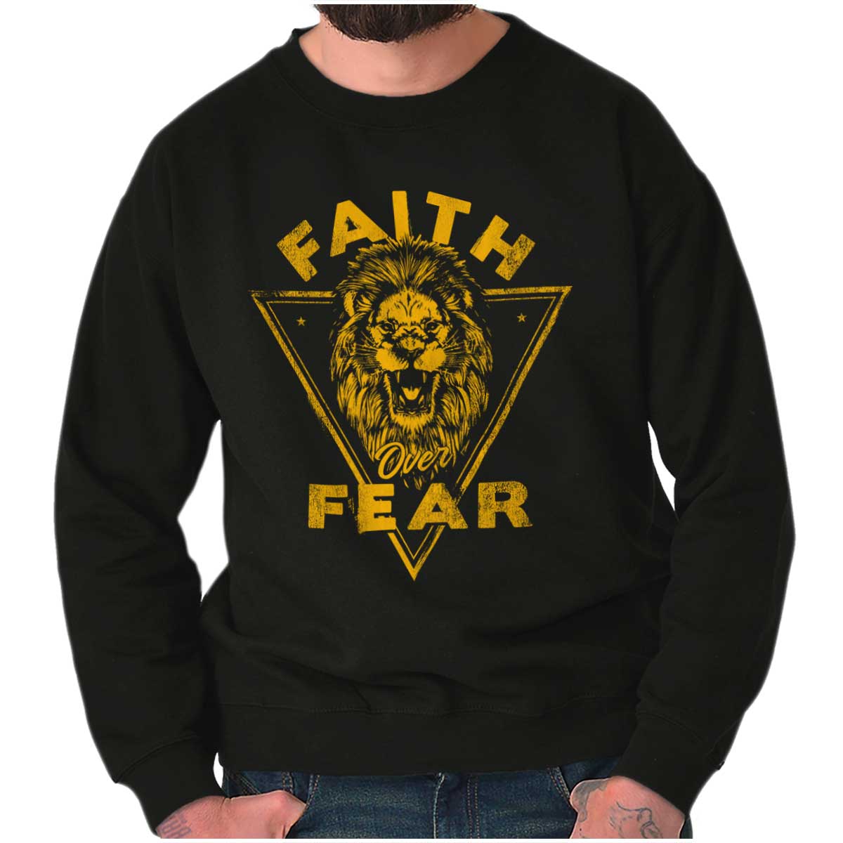 Faith Over Fear Lion Crewneck Sweatshirt