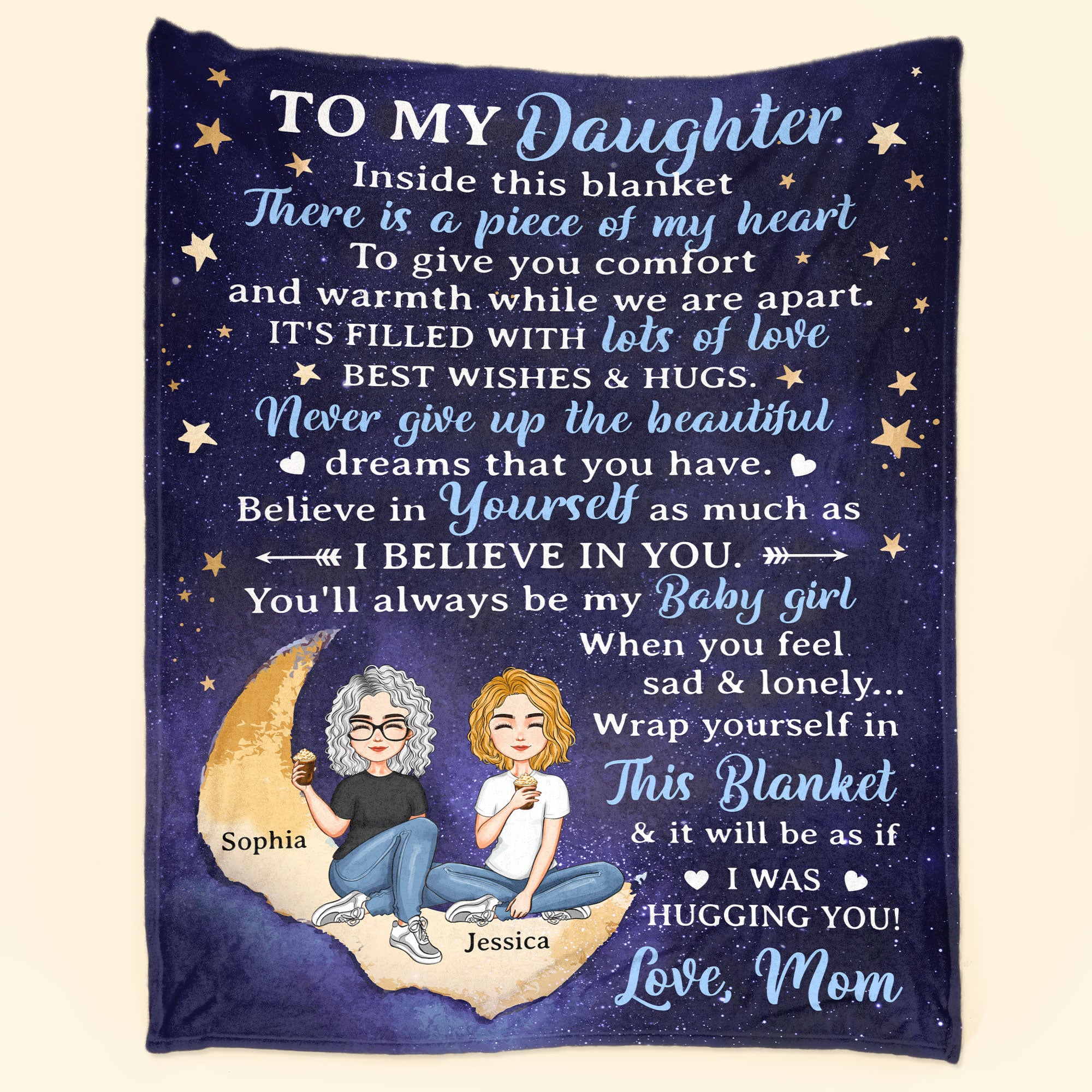 To My Daughter I Love You Forever – Personalized Blanket – Birthday, Loving Gift For Daughter, Baby Girl