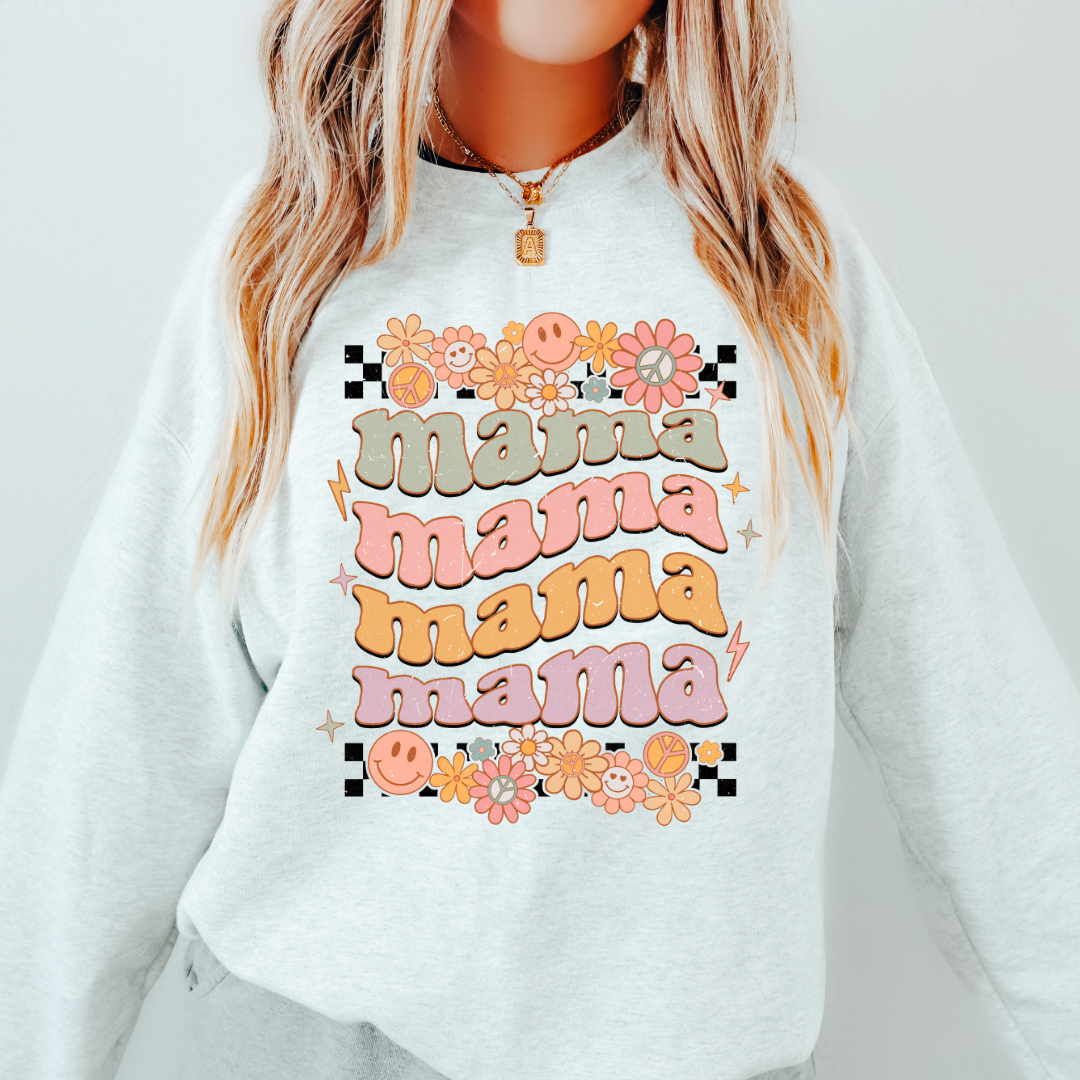 Retro Checkered Mama Sweatshirt