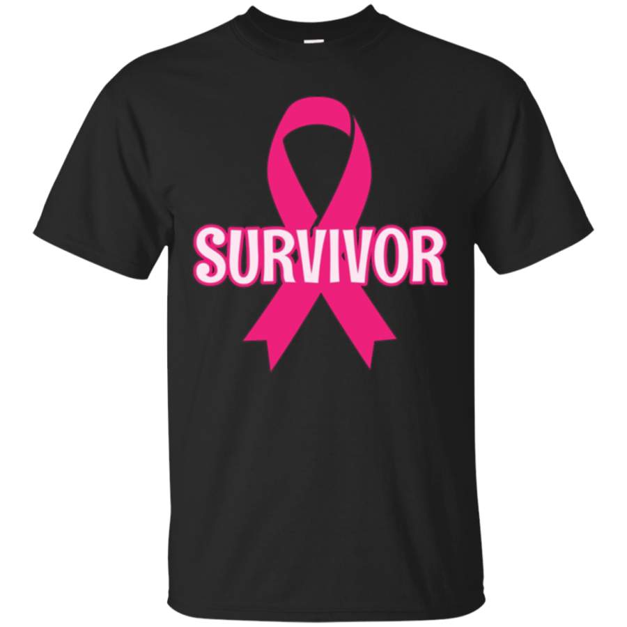 AGR Breast Cancer Survivor T-shirt With Bold Pink Ribbon