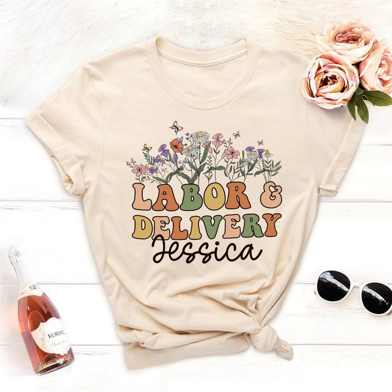 Nurse Shirts, Personalized Labor and Delivery Nurse Shirt, Wildflowers Labor and Delivery Nurse Sweatshirt, LD Sweatshirt, L&D Sweater