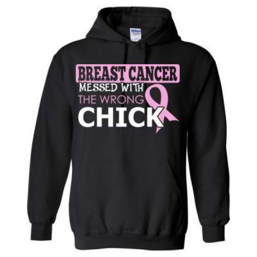 AGR Breast Cancer Messed With The Wrong Chick – Heavy Blend™ Hooded Sweatshirt