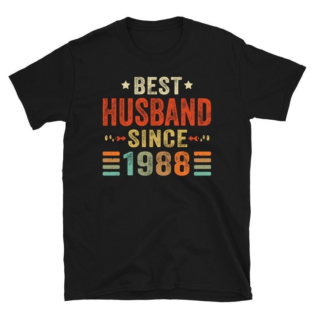 36th Wedding Anniversary Gift for Husband, Best Husband since 1988 Shirt, 36 Year Wedding Anniversary Tee for Him, Married for 36 Years Tee