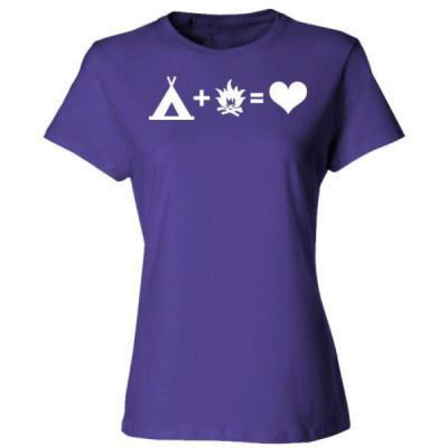 AGR Camping Love Heart – Ladies’ Cotton T-Shirt