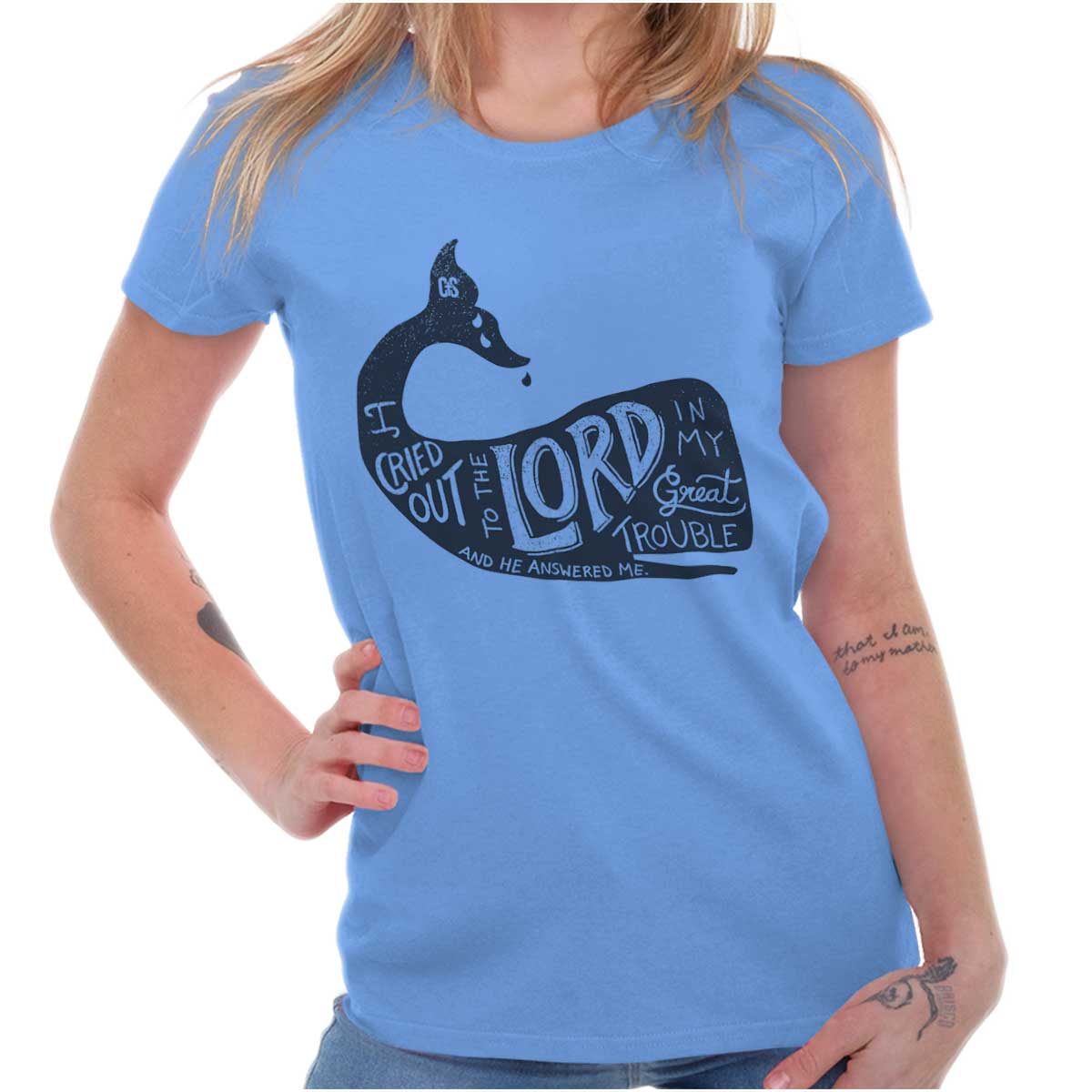 Jesus Whale Ladies T Shirt