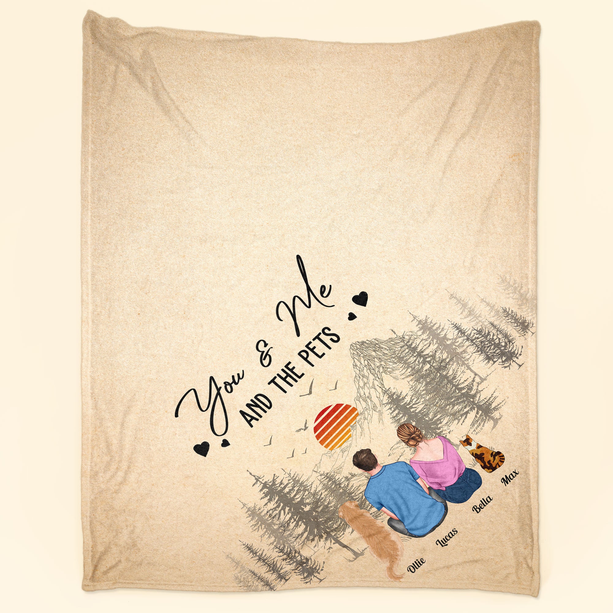 You And Me & Our Fur Babies – Personalized Blanket