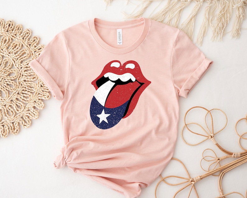 Patriotic Lips Shirt, Red White And Blue Mouth Shirt, Vintage 4th Of July Shirt, Retro American Shirt, USA Flag Shirt, Independence Day Tee