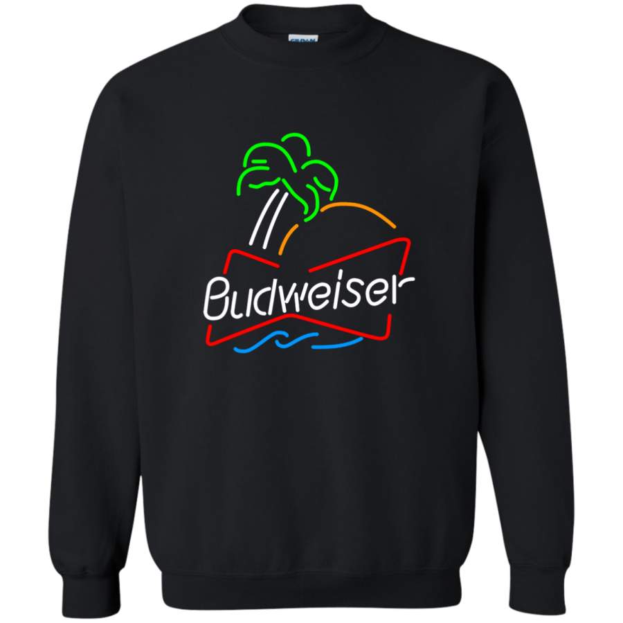 AGR Budweiser Neon Light Crewneck Pullover Sweatshirt