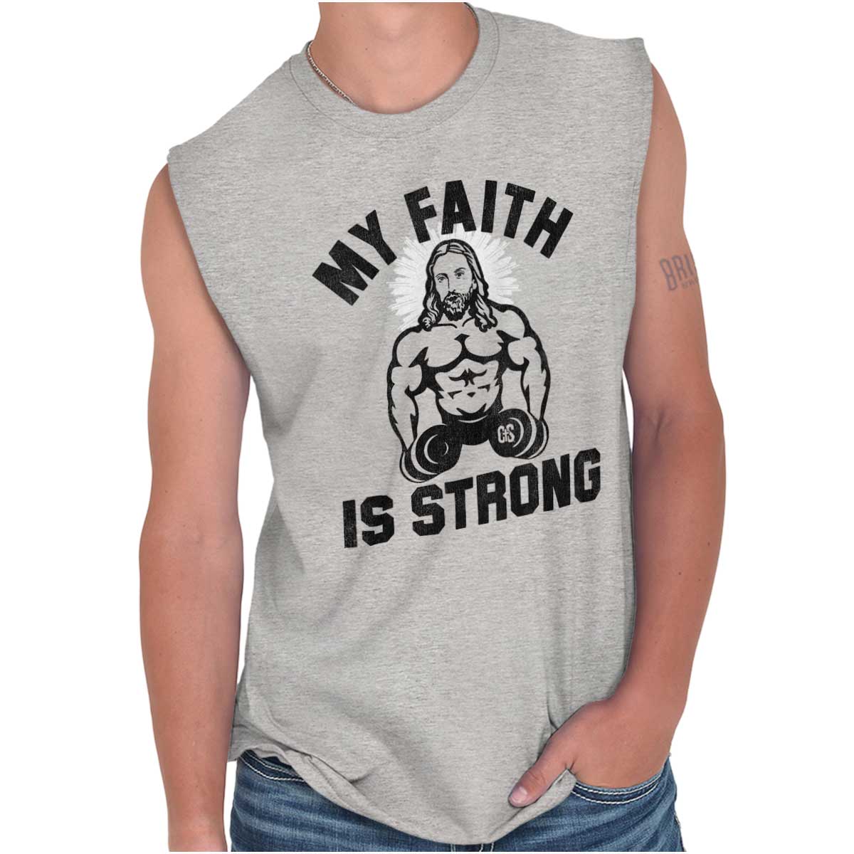 Gym Jesus Christ Strong Sleeveless T Shirt