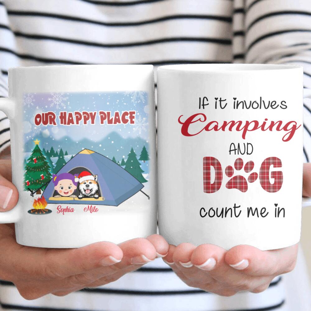 Personalized Awesome Camping Girl And Dog Gift Dog Lovers – Coffee Mug