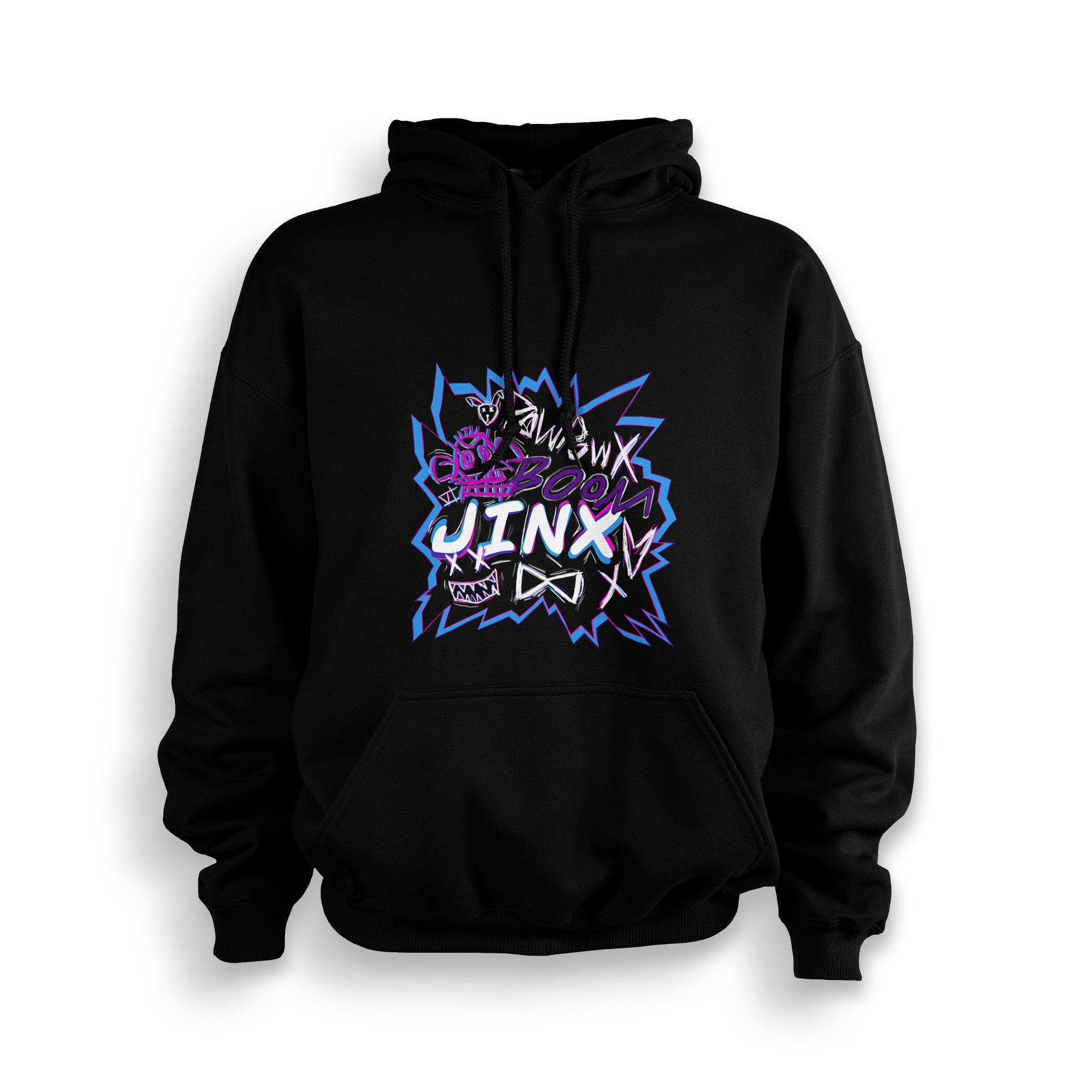 Jinx Adult Hoodie (Black) Arcane League of Legends | Made To Order With Love