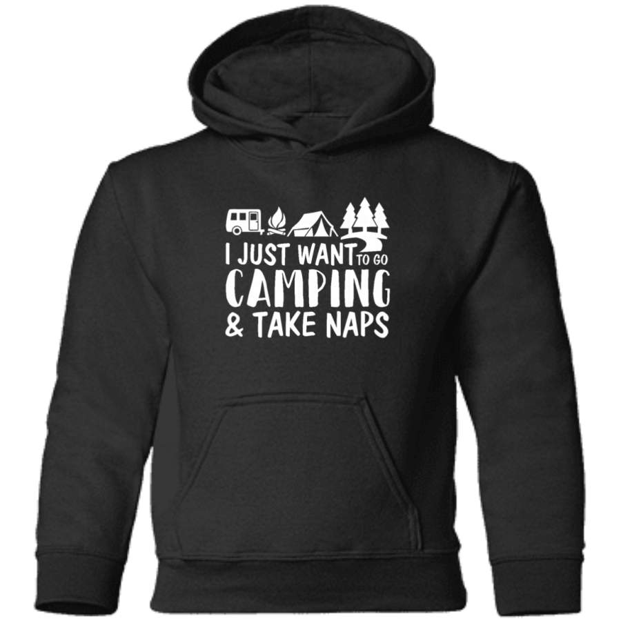 AGR i just want to go camping and take naps Toddler Pullover Hoodie