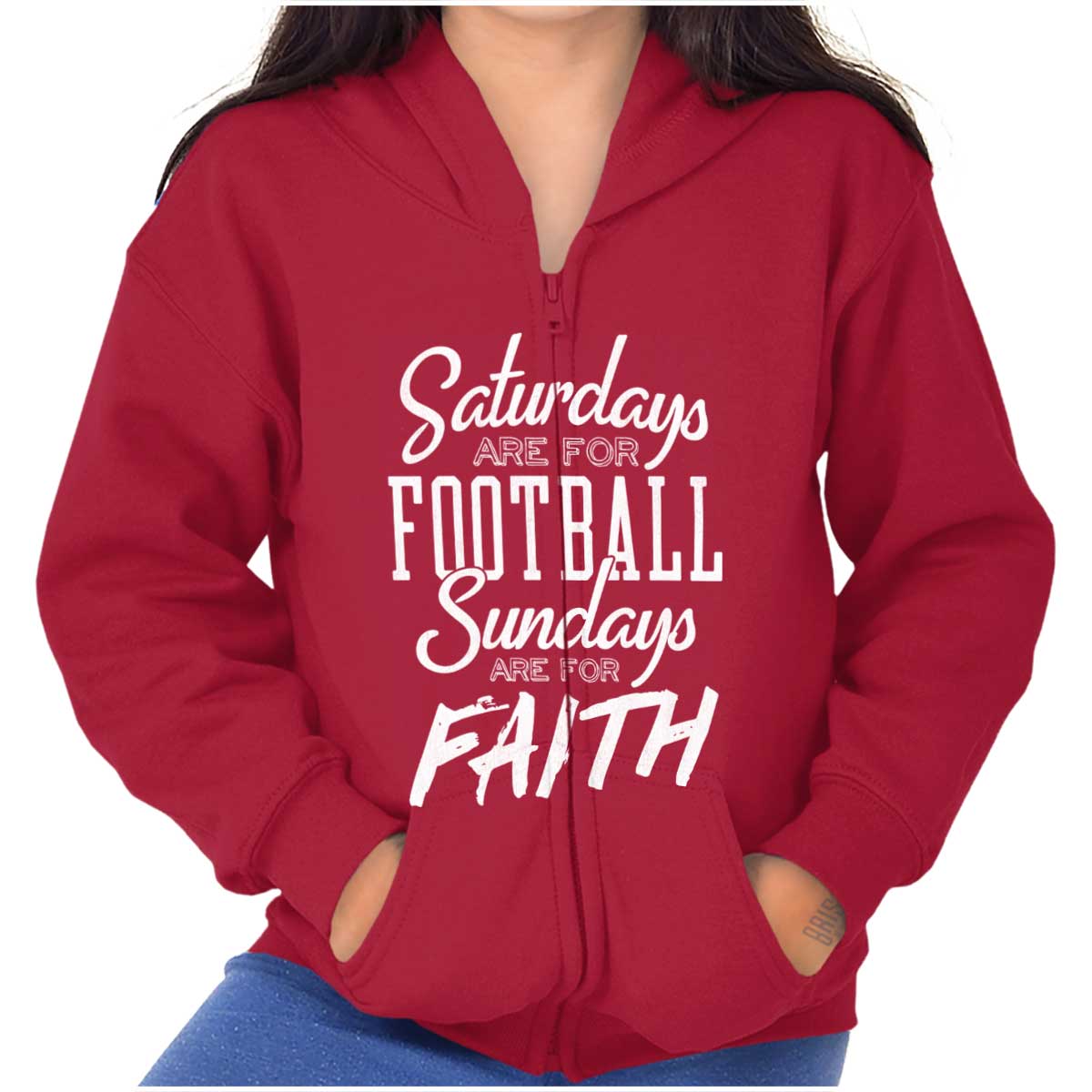 Weekend Football & Faith Youth Zip Hoodie