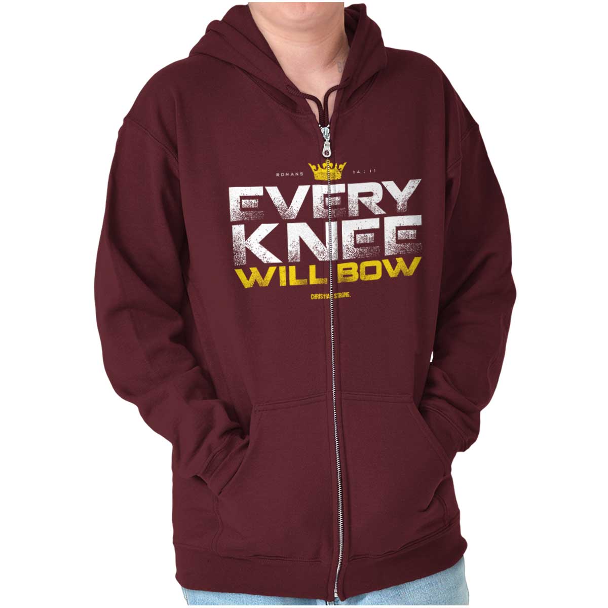 Every Knee Will Bow Crown Zip Hoodie