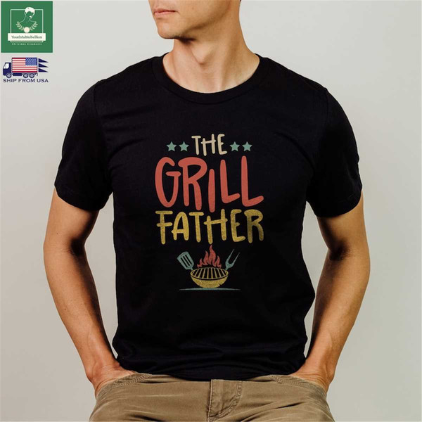 Retro The Grill Father Shirt, Fathers Day Grill T-shirt, Grilling Dad Sweatshirt, Barbecue Tee for Dad, BBQ Dad Gift