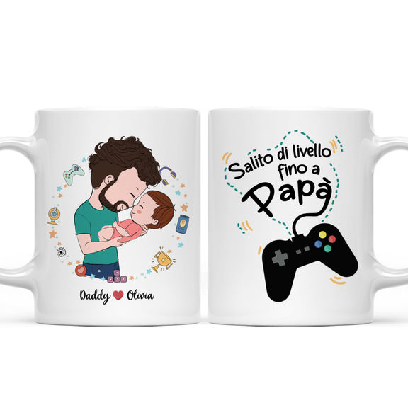 Padre e bambino – Salito di livello fino a papà (I) – Personalized Mug