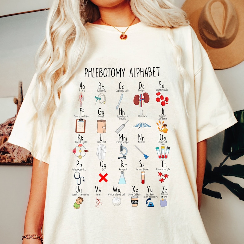 Phlebotomist Nurse Shirts, Phlebotomist Alphabet Shirt, Phleb Abcs Shirt, Nursing Gift, Phlebotomy Lab Week, Nursing Celebrating 2024