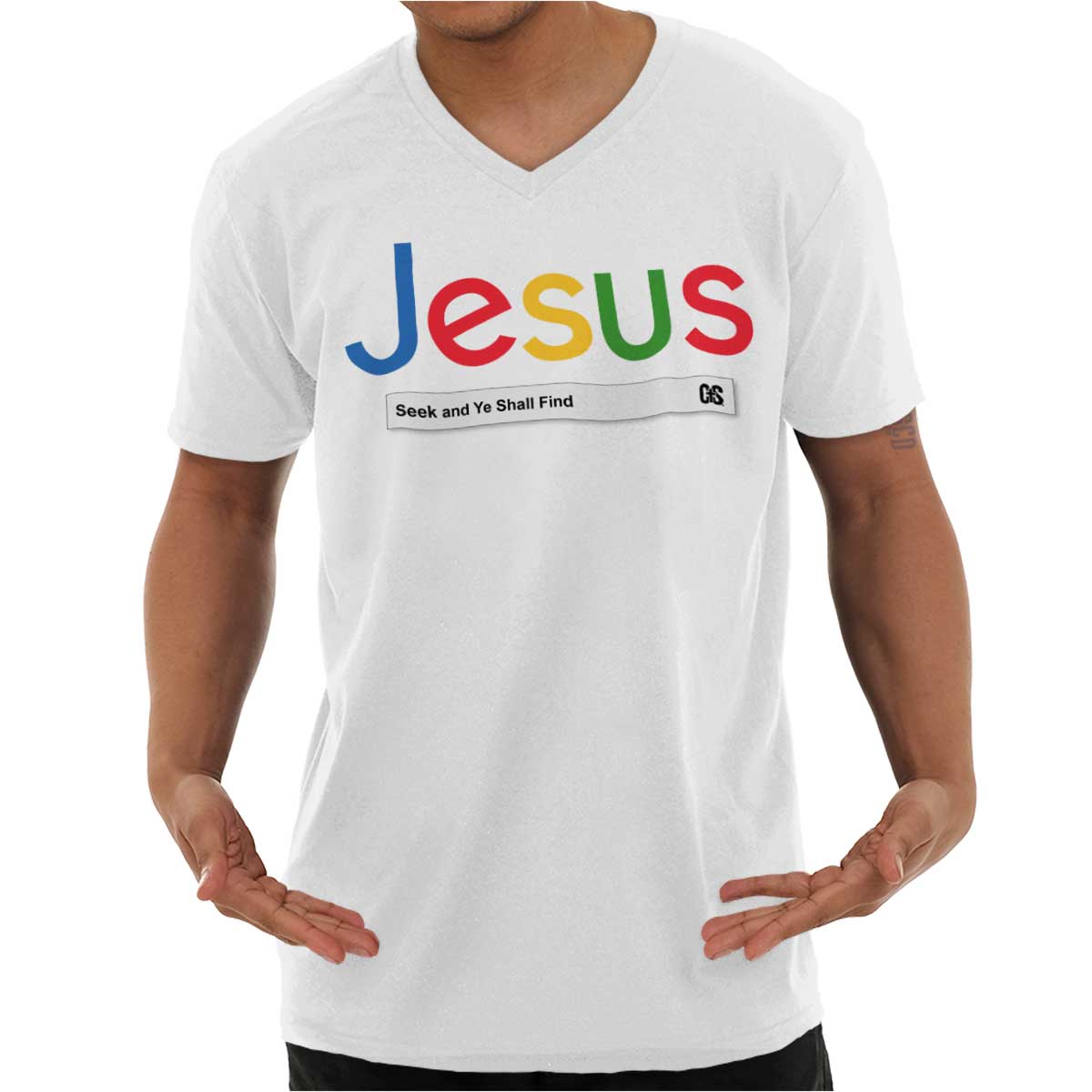 Jesus Seeking Answers V-Neck T Shirt