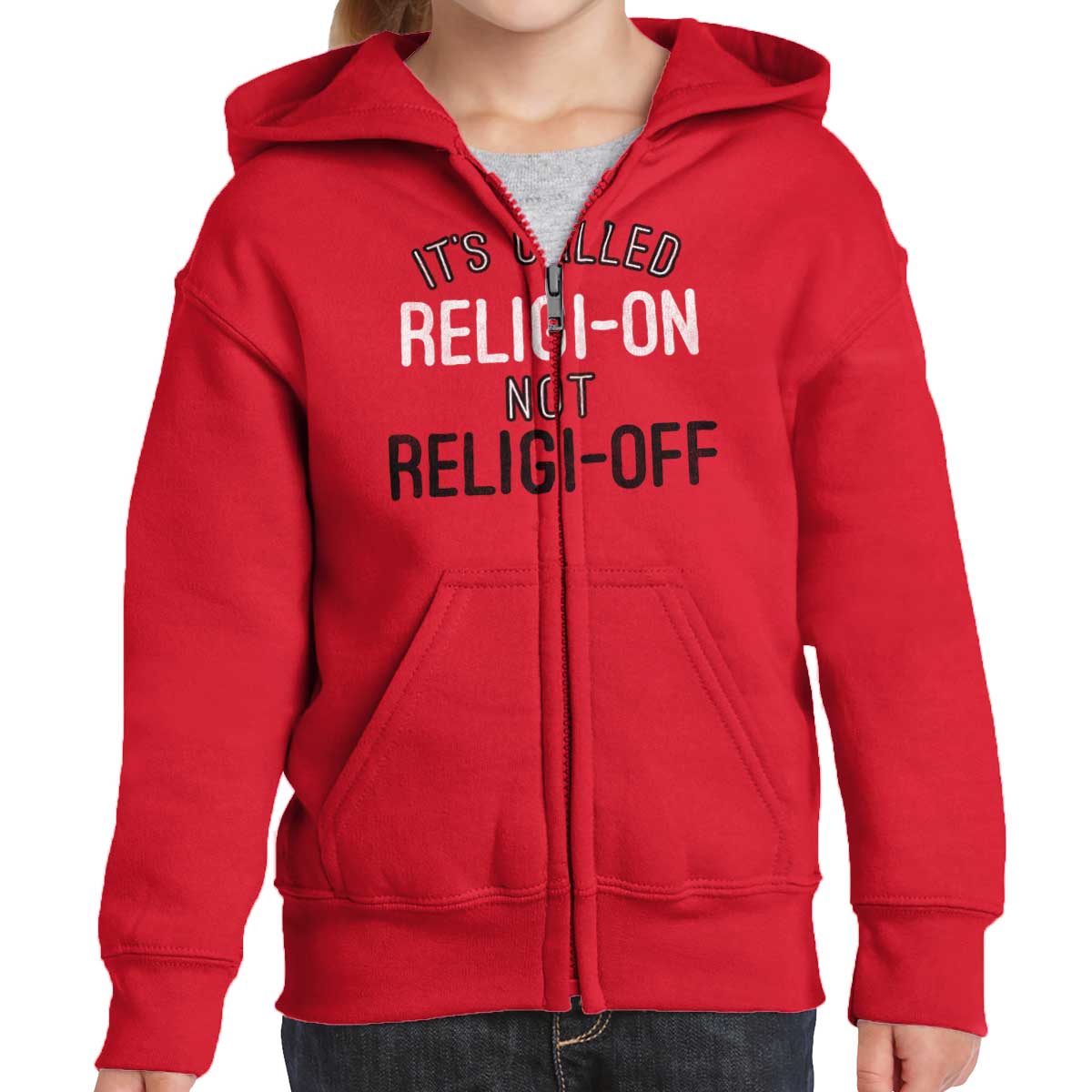 Religi-On Not Religi-Off Youth Zip Hoodie