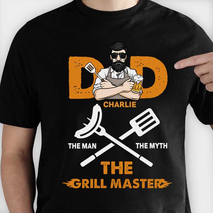 The Grill Master – Gift for Dads – Personalized Unisex T-Shirt