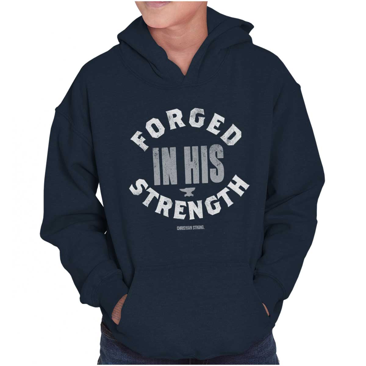 Forged In His Strength Youth Hoodie