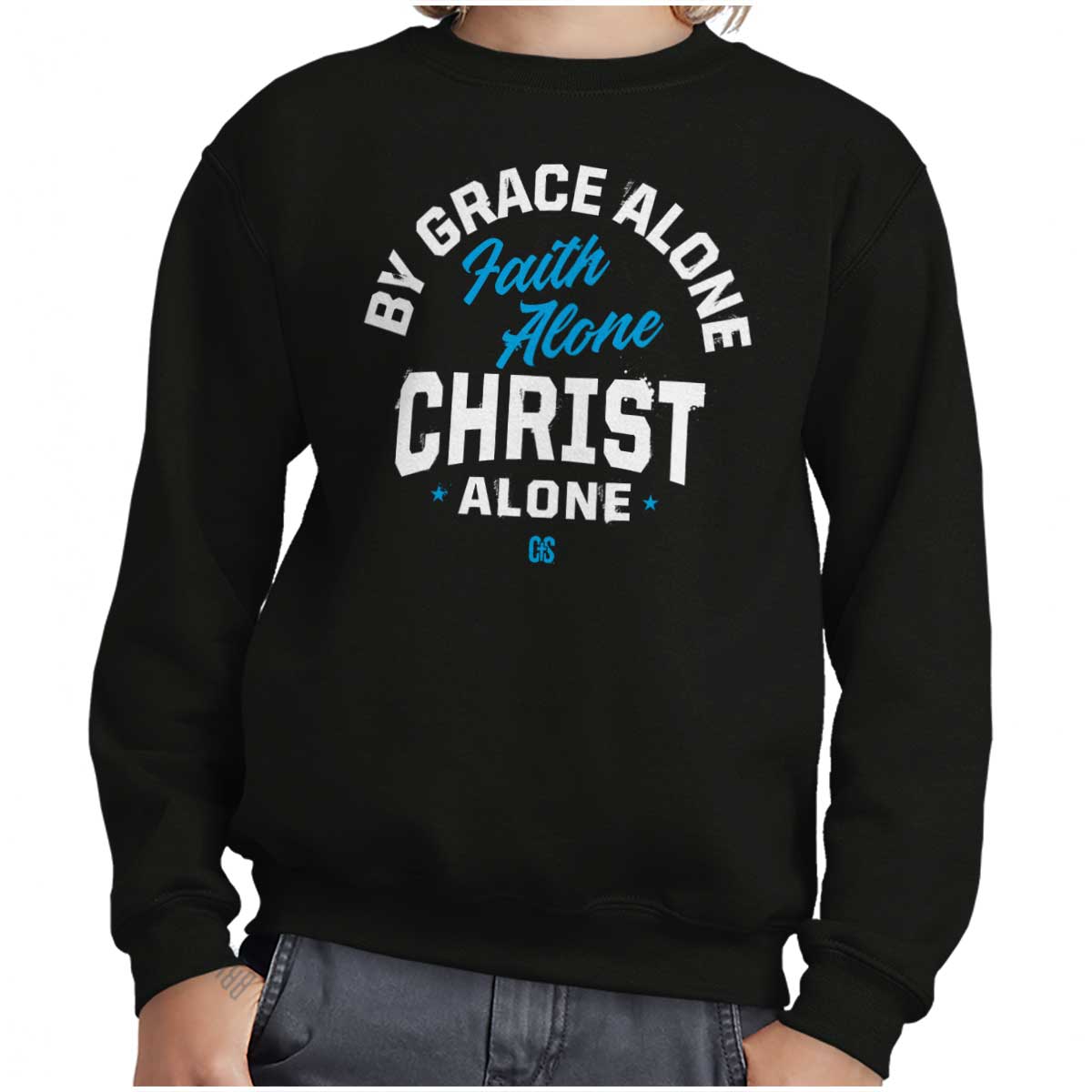 Grace Faith Christ Alone Youth Sweatshirt