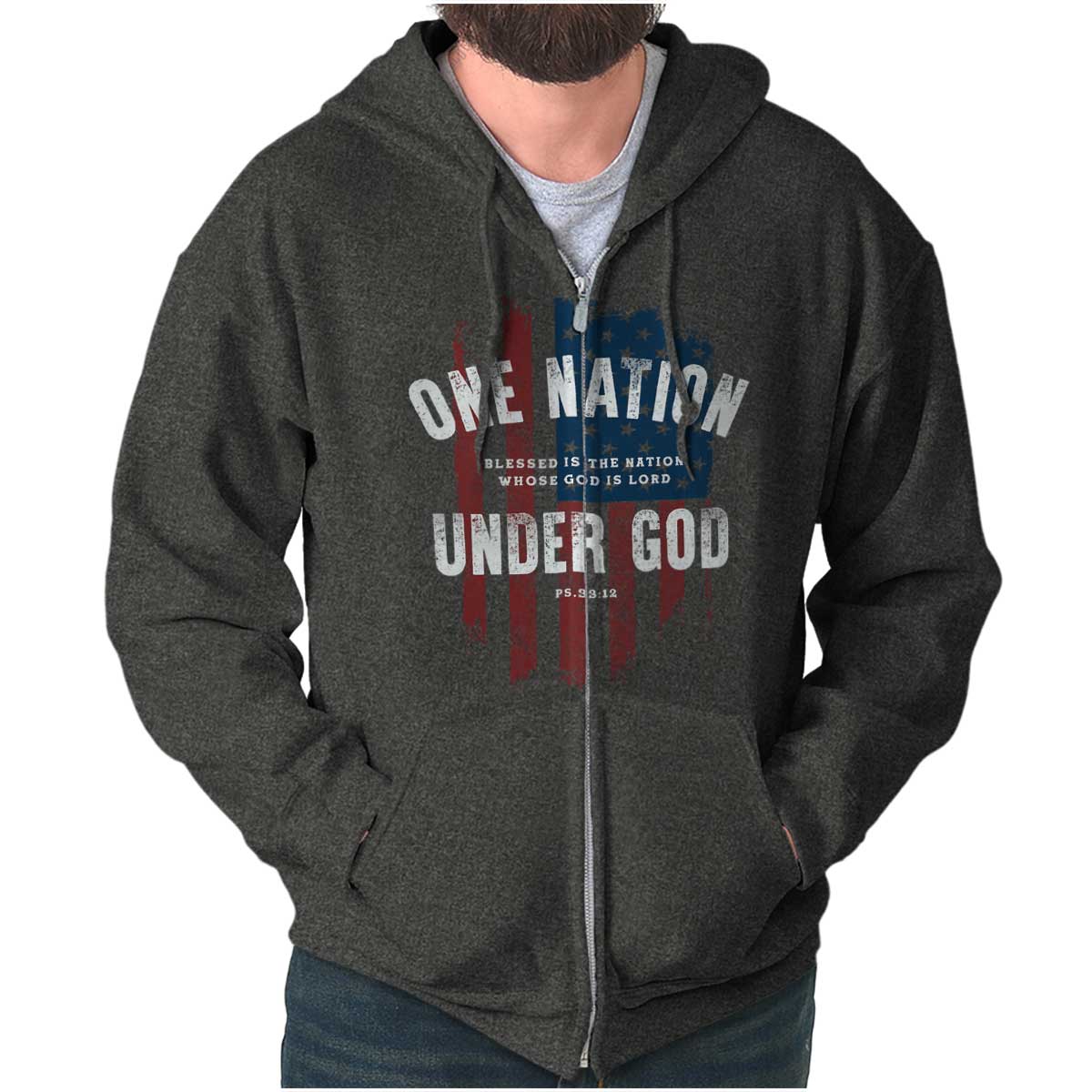 One Nation Under God Zip Hoodie