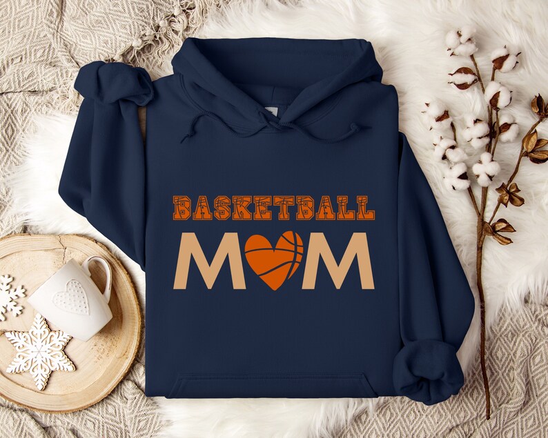 Basketball Mom Hoodie, Game Day Basketball Mom, Basketball Game Day Mom Hoodie, Basketball Lover Mom Hoodie, Gift for Basketball Mom