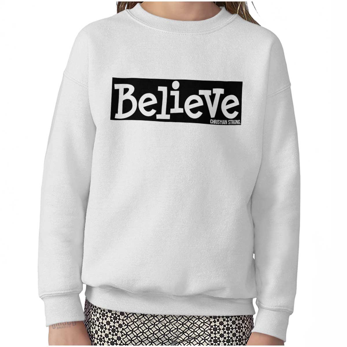 Believe Christian Strong Youth Sweatshirt