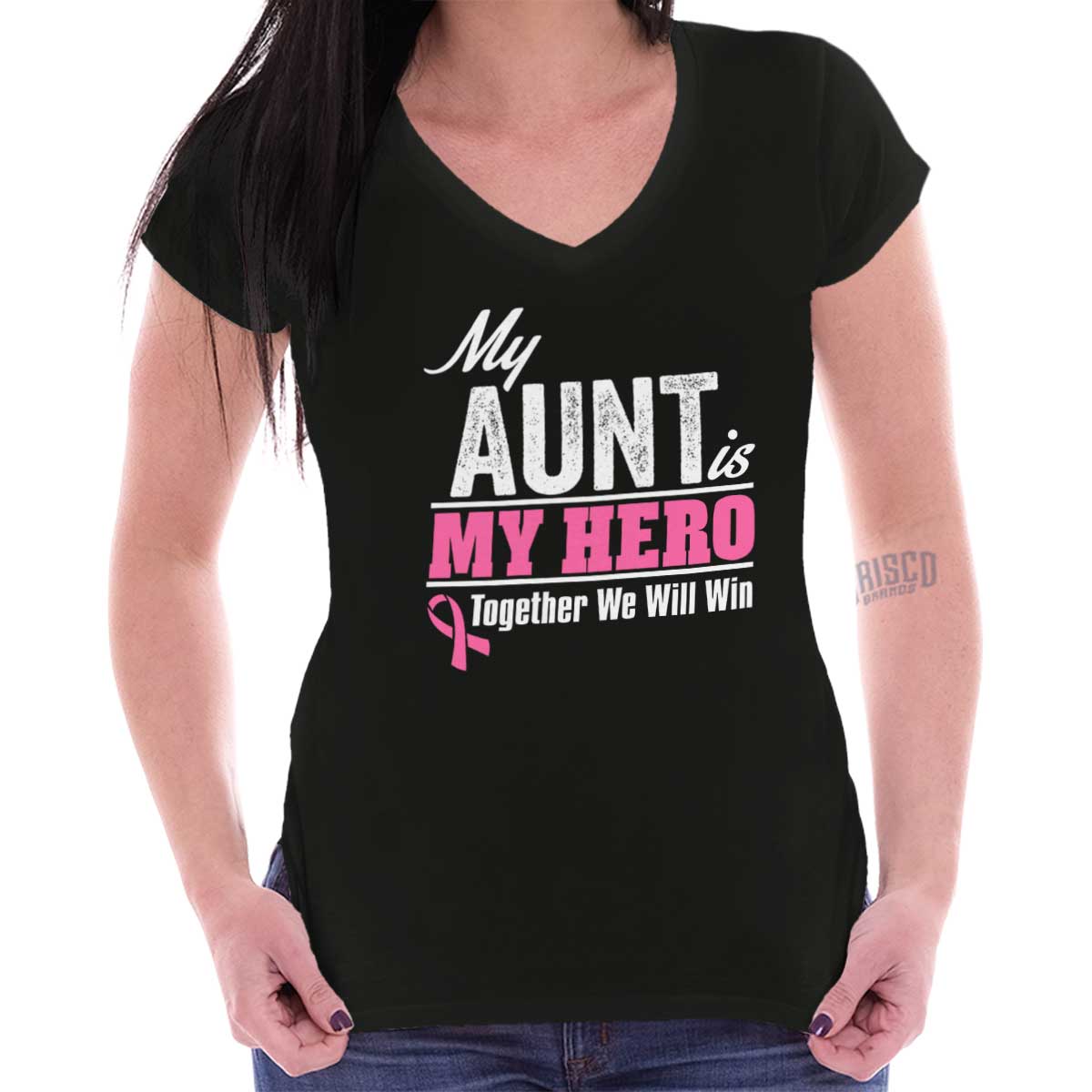 My Aunt My Hero Junior Fit V-Neck T Shirt