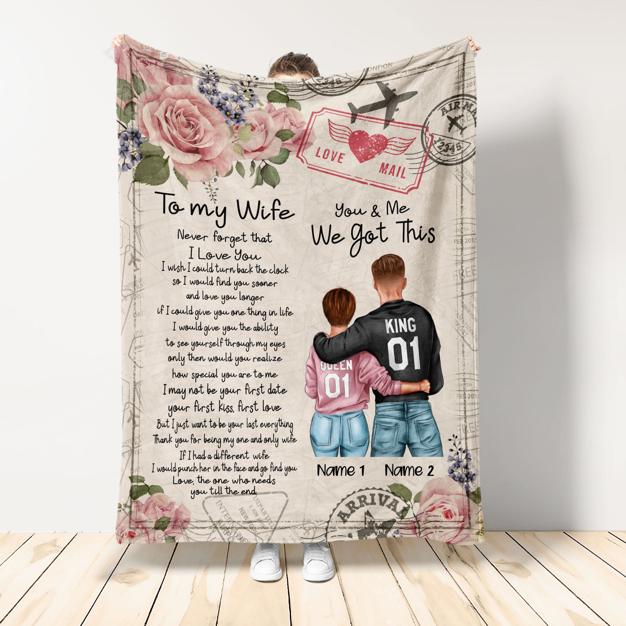 You & Me We Got This, Couple Custom Blanket, Gift For Partner, Couple Anniversary Gift, Husband & Wife