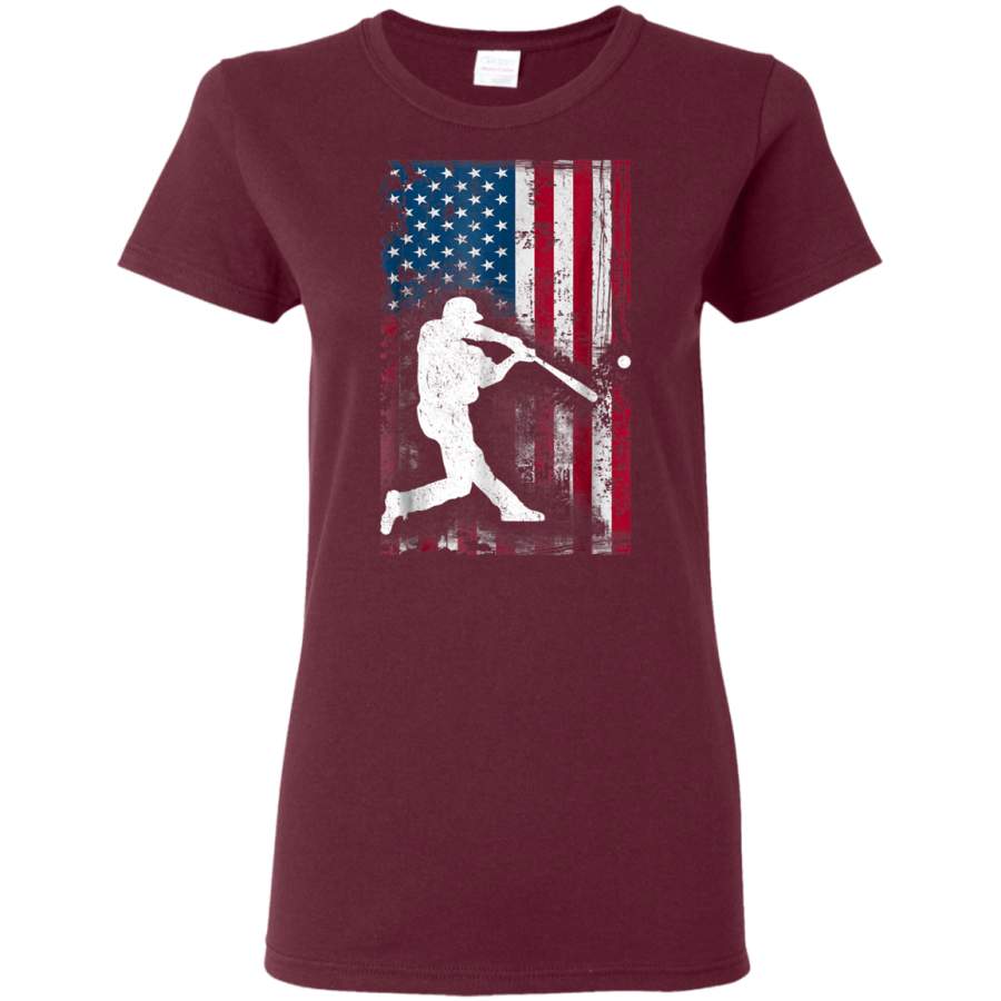 AGR American Flag Baseball T-Shirt Featuring Baseball tee