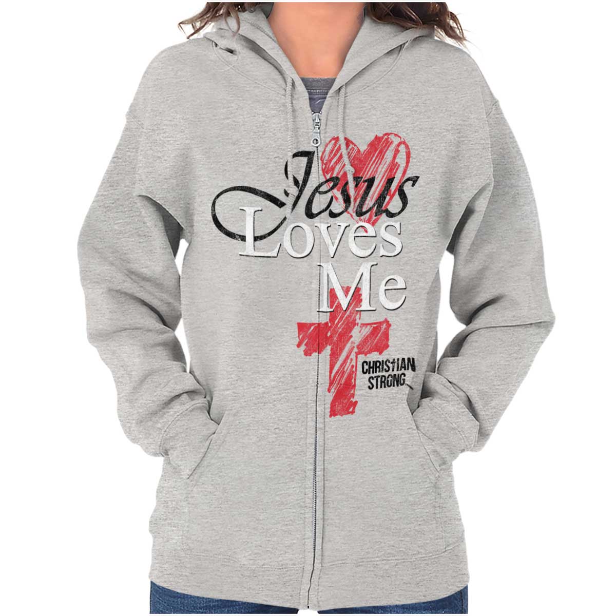 Jesus Loves Me Zip Hoodie