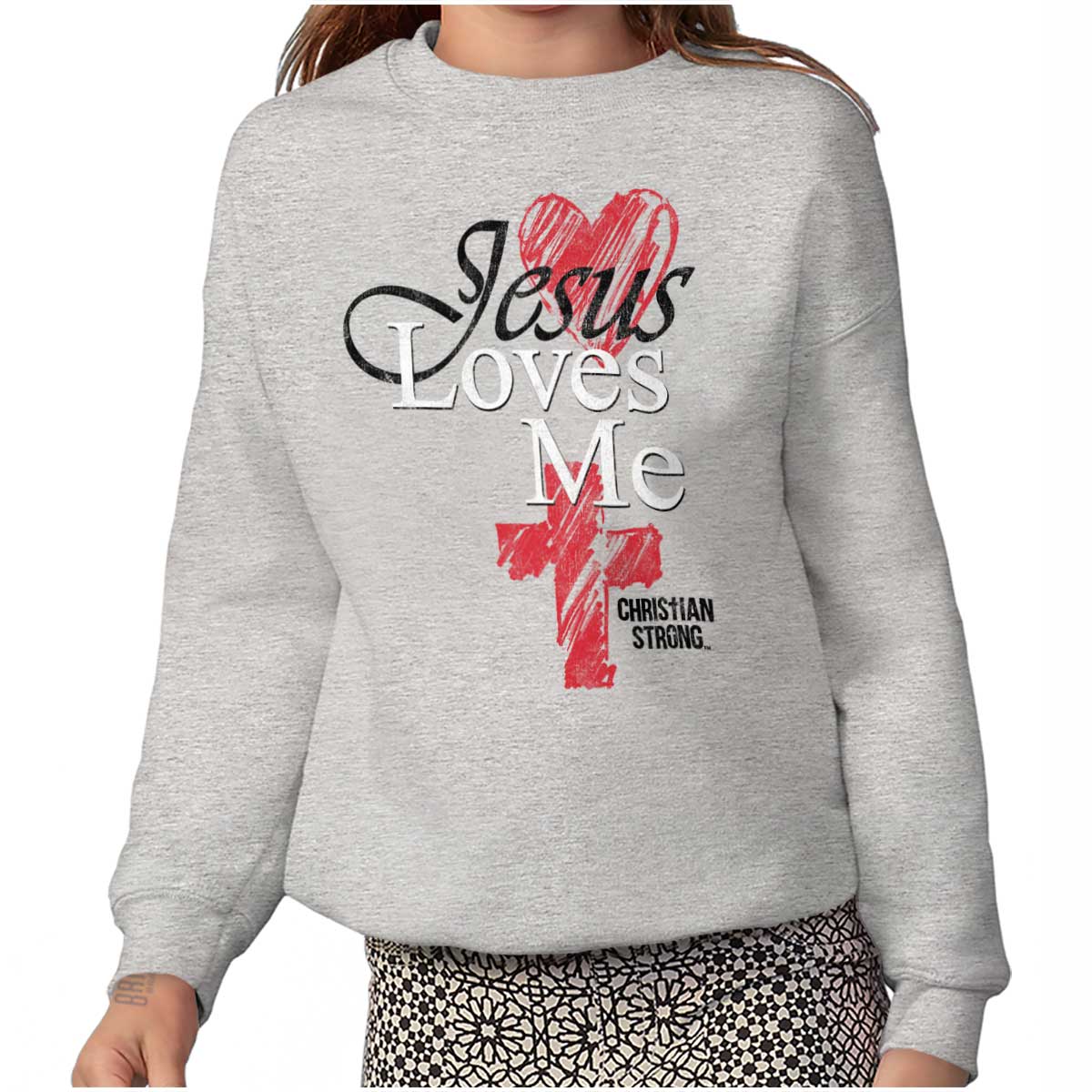 Jesus Loves Me Cross Youth Sweatshirt