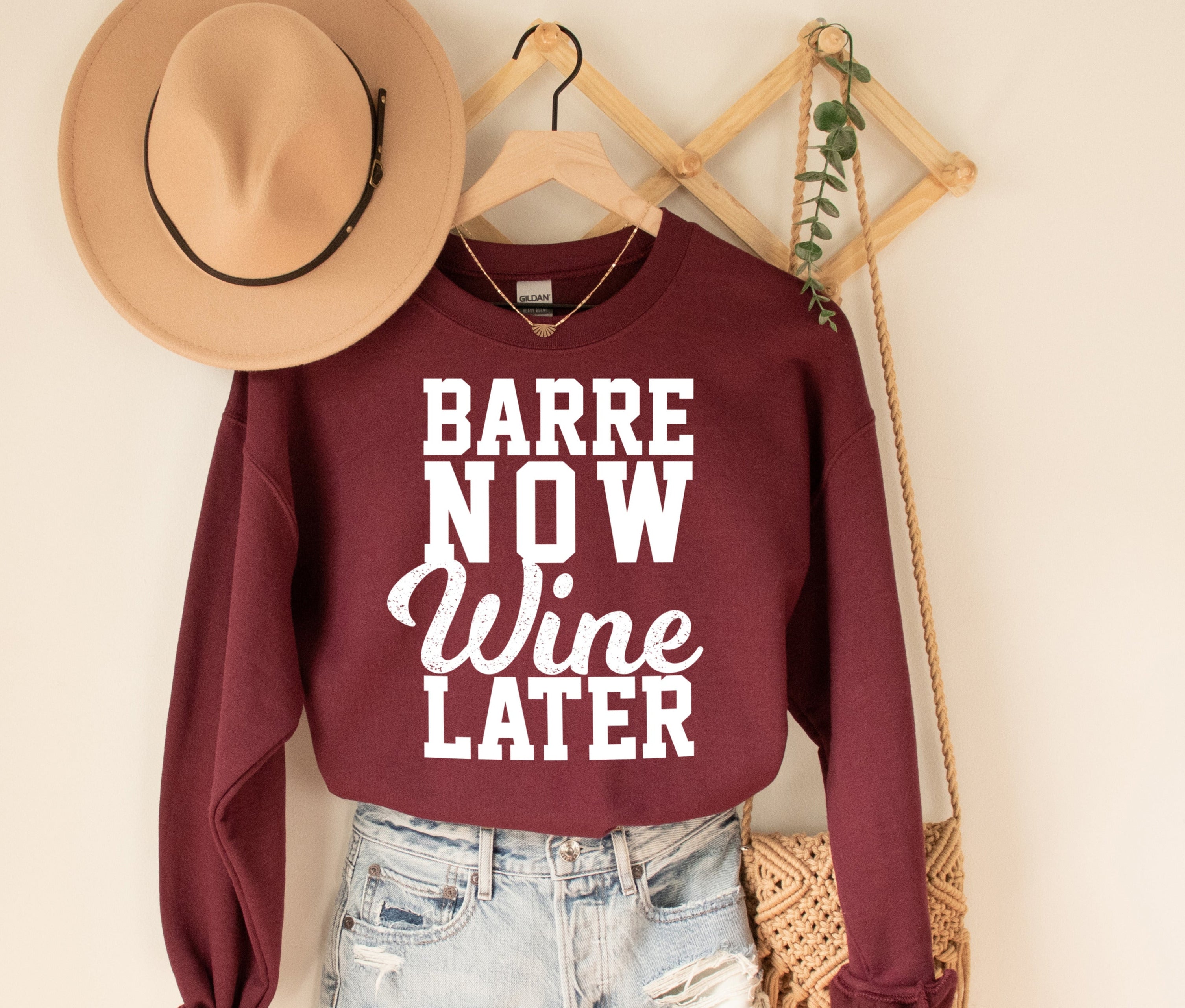 Barre Now Wine Later Sweatshirt