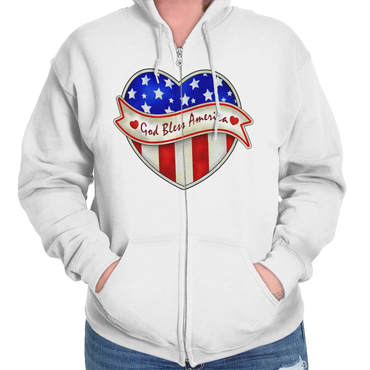 God Bless America Zip Hoodie