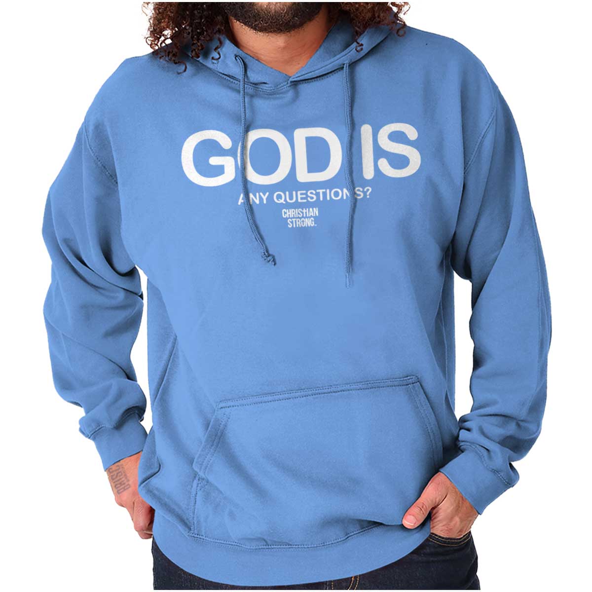 God Any Questions Christian T Shirt Jesus Cross Novelty Gift Hoodie Sweatshirt