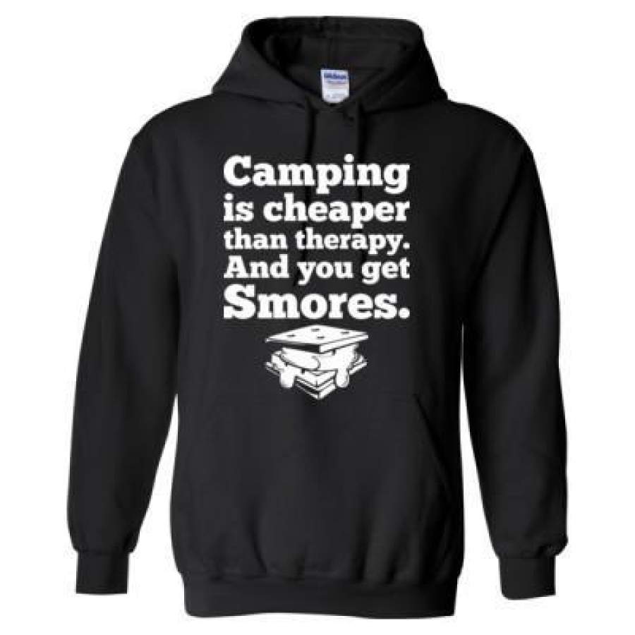 AGR Camping Is Cheaper Than Therapy And You Get Smores – Heavy Blend™ Hooded Sweatshirt