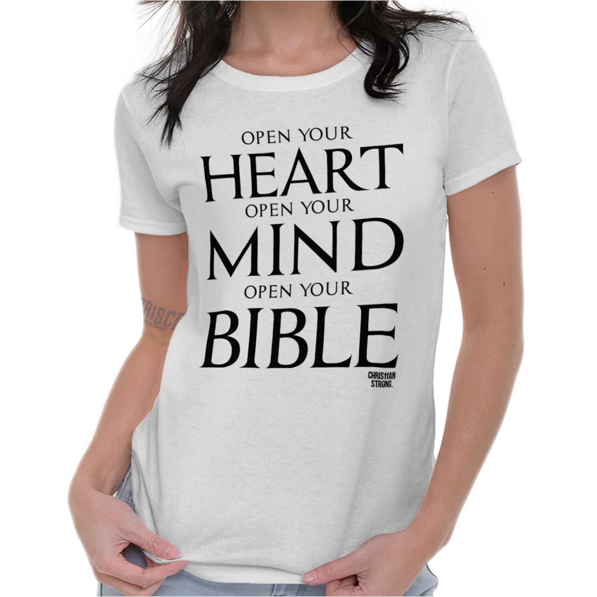 Open Your Bible Ladies T Shirt