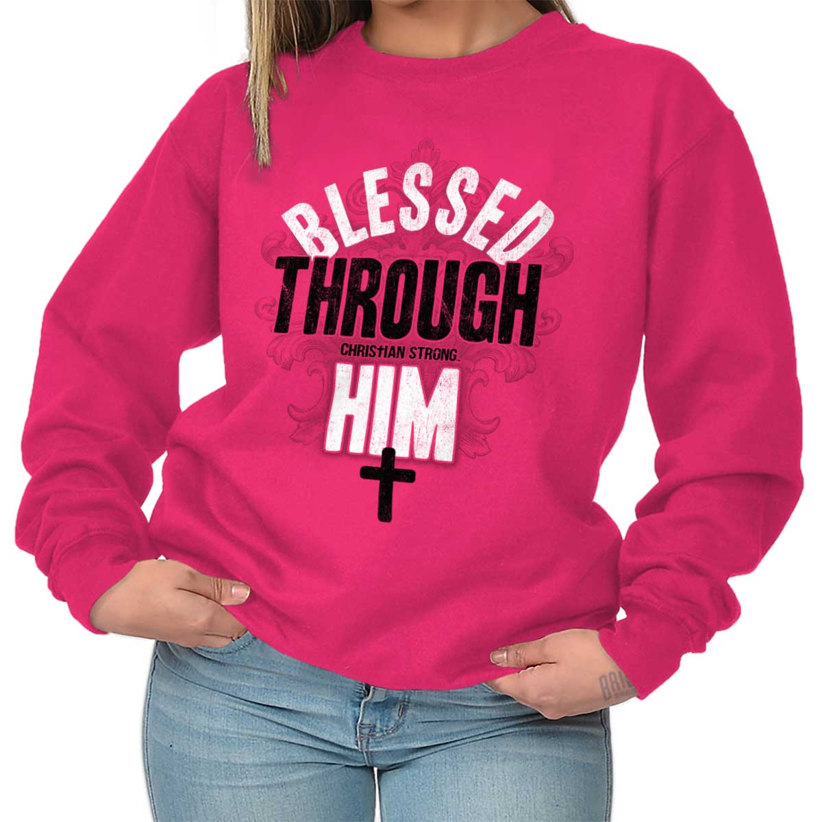 Blessed Through Him Crewneck Sweatshirt