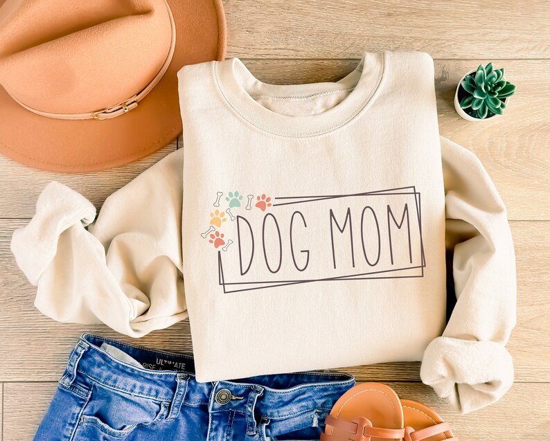 Dog Mom Sweatshirt,Paw Print Dog Mom Sweatshirt, Adoption Gift For Dog Mom, Dog Lover Women Sweatshirt, Dog Mother Sweatshirt, Dog Mama Gift