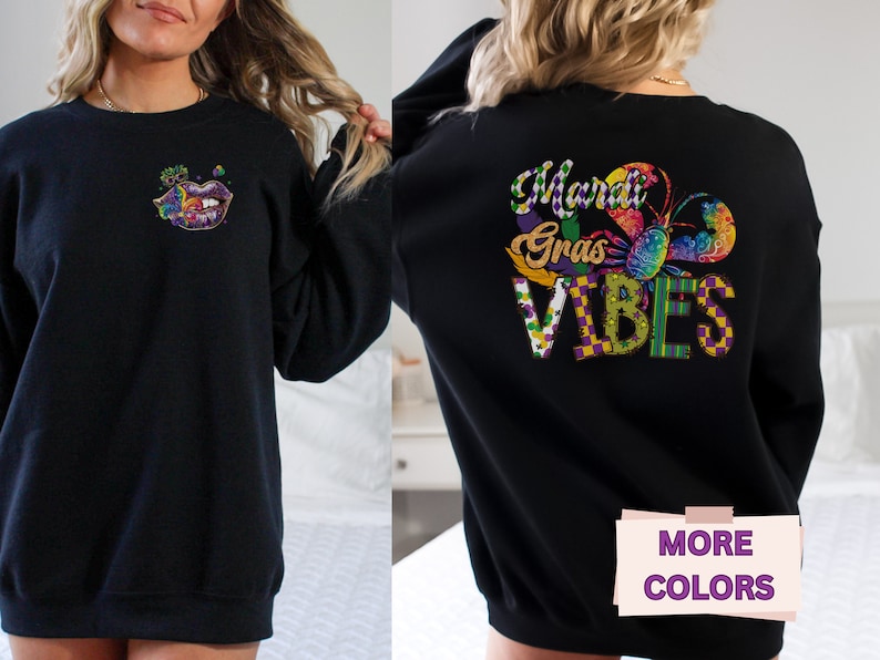 Mardi Gras Sweatshirt For Women, Mardi Gras Apparel, Mardi Gras Outfit, Mardi Gras Carnival, Mardi Gras Parade, Festival Sweatshirt