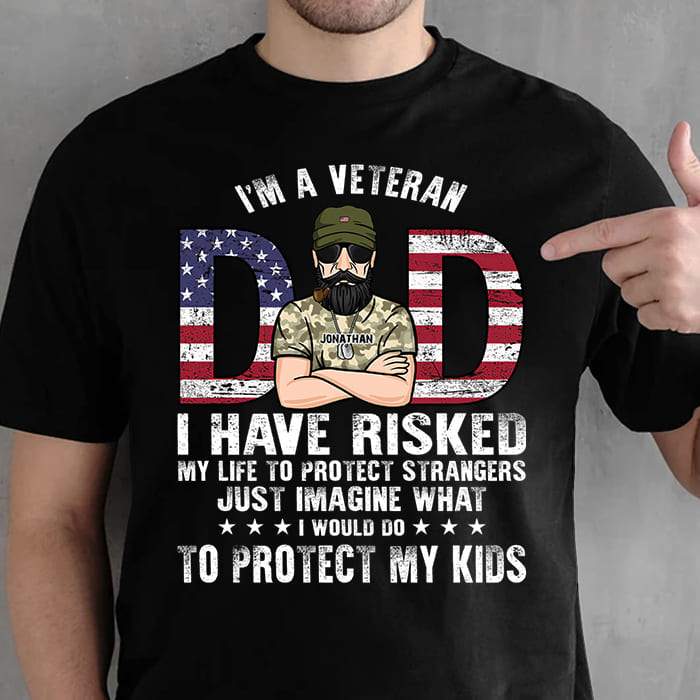 Veteran Dad – Gift For 4th Of July – Personalized Unisex T-Shirt