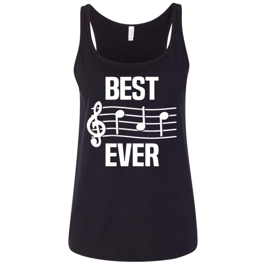 AGR Best Dad Ever Music Shirt Notes Funny Fathers Day Gift Ladies’ Relaxed Jersey Tank