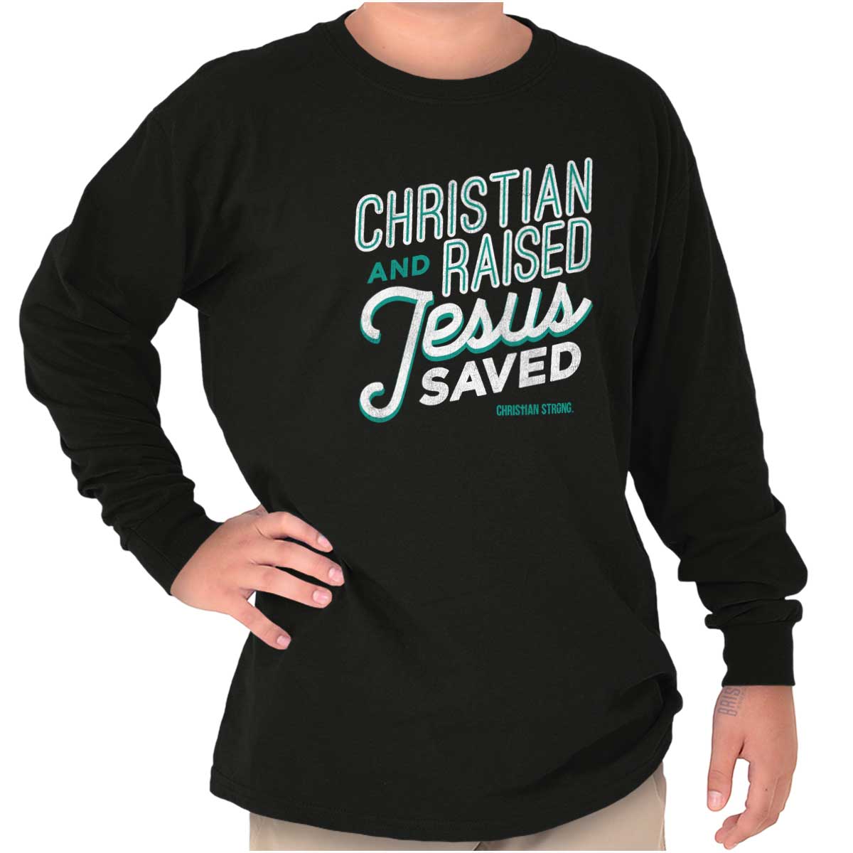 Jesus Saved Me Youth Long Sleeve T Shirt