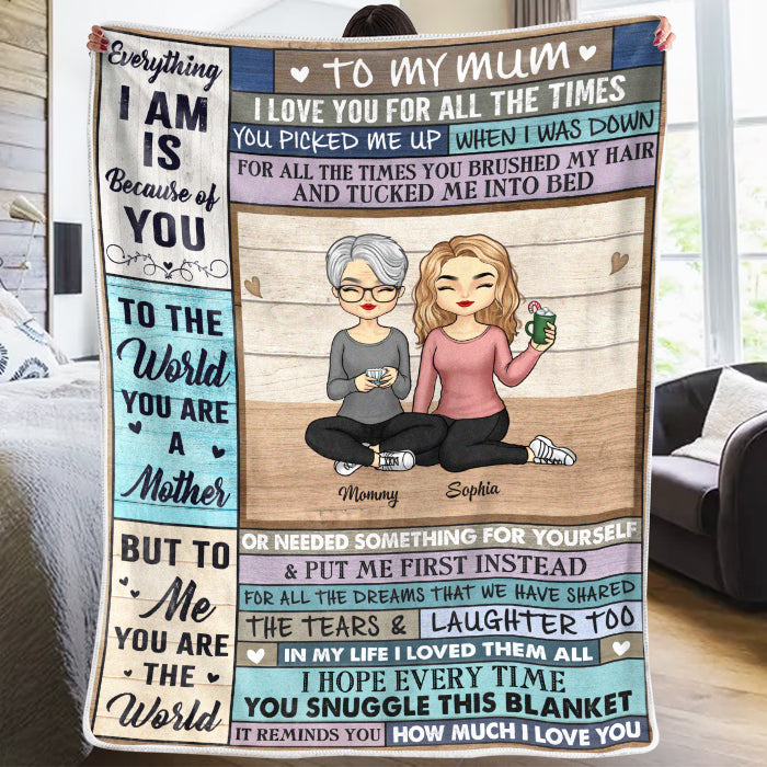 We Love You From All The Times – Family Personalized Custom Fleece Blanket – Mother’s Day Gift For Mom From Daughter