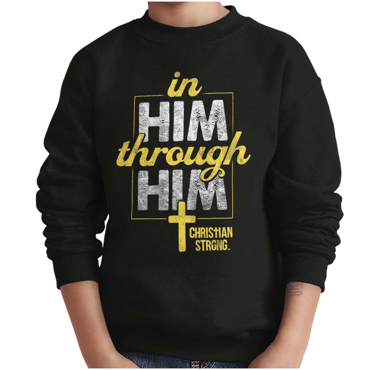 In Him Through Him Youth Sweatshirt